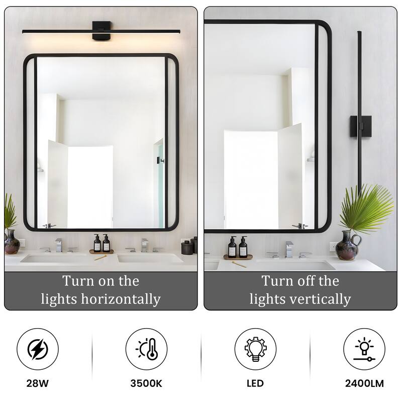 Modern Vanity Lighting Fixtures 24/32/39'' Bathroom Vanity Lights Over Mirror Wall Sconce for Bathroom