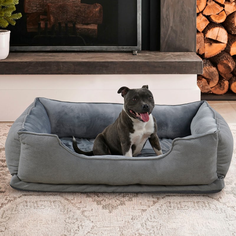Textured Plush Rectangle Pet Bed
