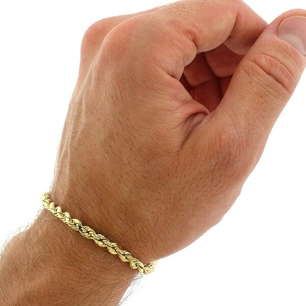 gold mens rope bracelet