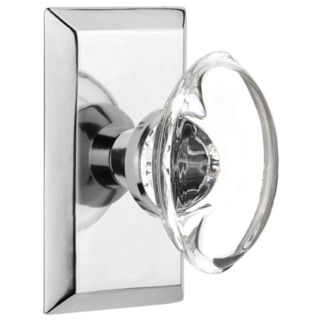 Nostalgic Warehouse Oval Clear Crystal Solid Brass Single Dummy Door
