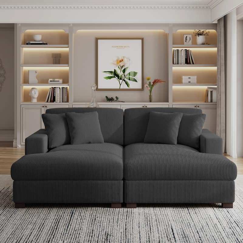 Oversized Modular Sectional Sofa Set with Pillows for Living Room