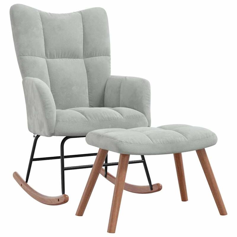 vidaXL Rocking Chair Accent Side Chair Padded Seat for Living Room Velvet