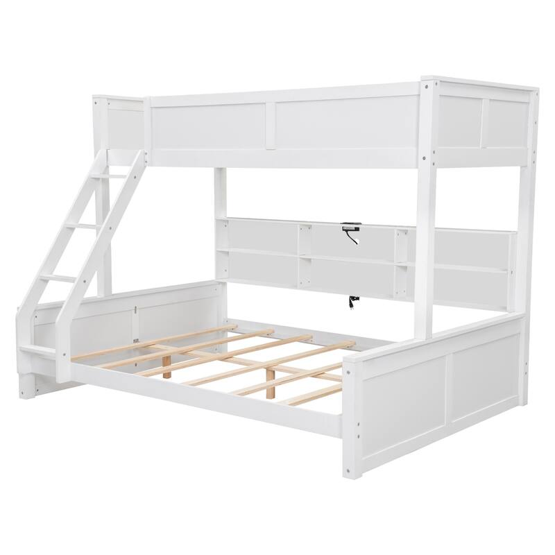 Bunk Bed with Storage Cabinets and USB Ports, Full XL over Queen or Twin XL over Queen