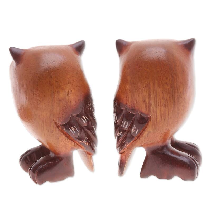 Novica Handmade Twin Wisdom Wood Figurines (Set Of 2)