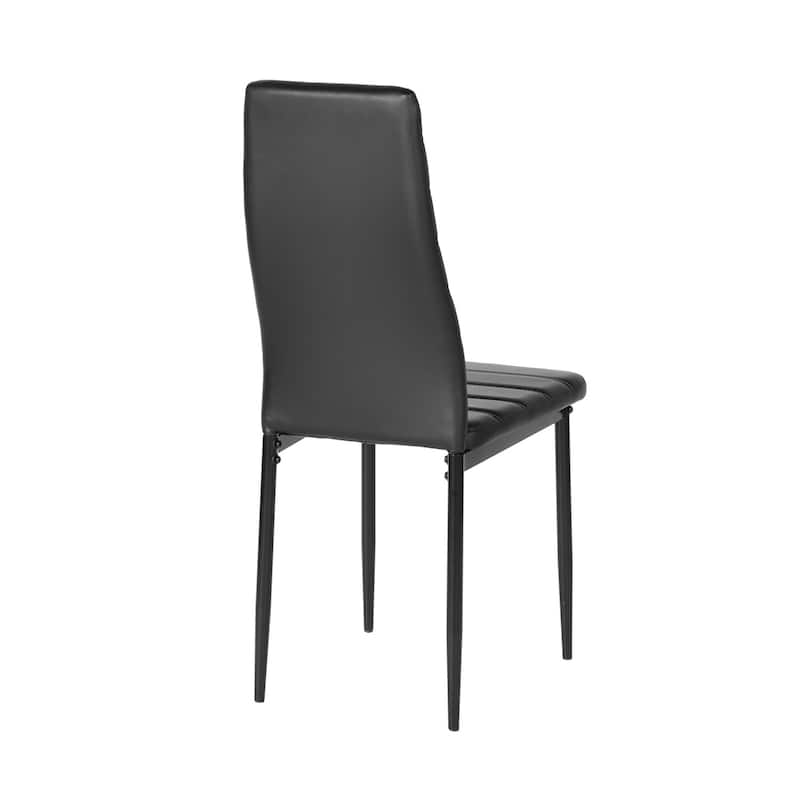 Homylin Modern PU Leather Dining Chairs with Metal Legs, Armless Padded Side Chairs for Kitchen & Dining Room