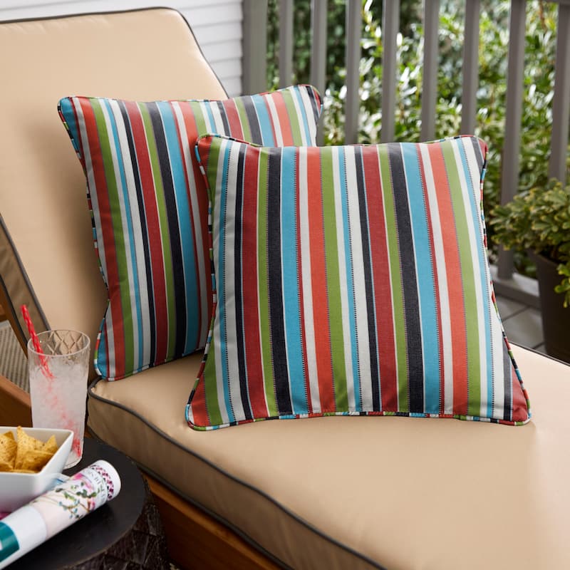Sorra Home Sunbrella Carousel Confetti Corded Pillow Set (Set of 2) - 22 in x 22 in