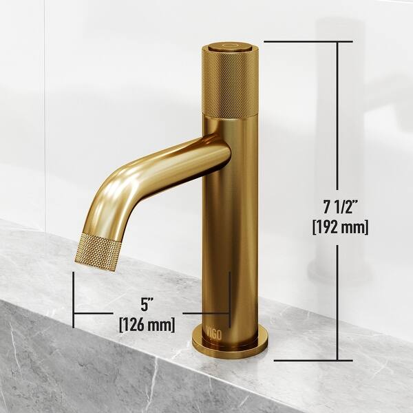 dimension image slide 4 of 7, VIGO Apollo 1-Handle Single Hole Bathroom Faucet