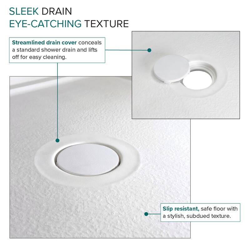 Transolid FSL3636C FSL-Series 36" x 36" Square Shower Base with Single