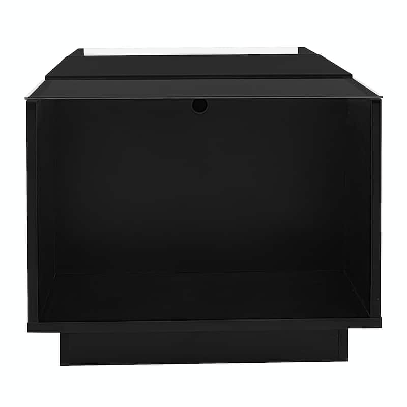Modern LED CoffeeTable with High-Gloss Finish and Glass Tabletop