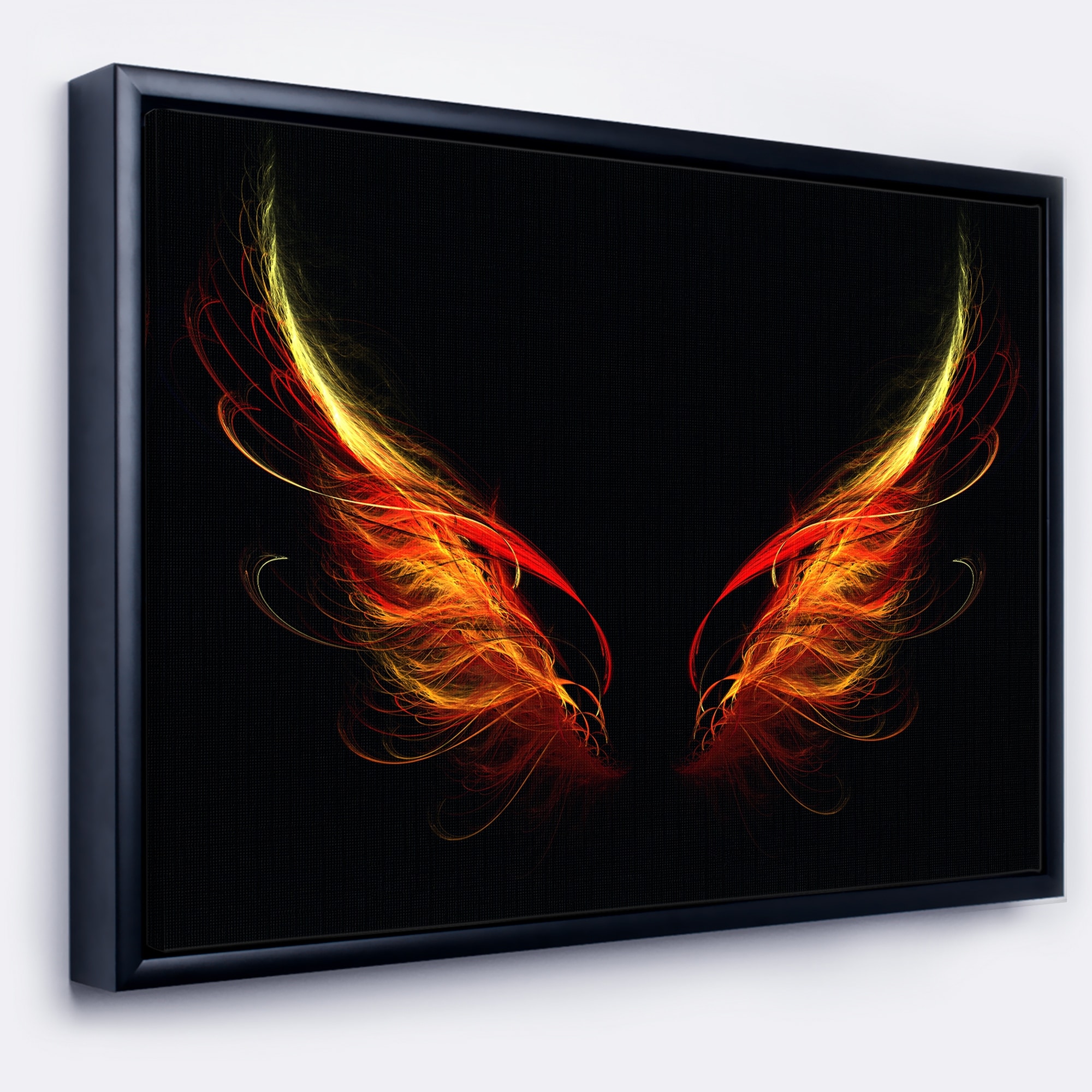 Shop Designart Hell Wings On Black Background Abstract Wall Art