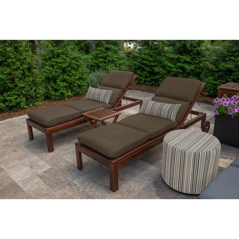 Casual Cushion Sunbrella® Fabric 1-Piece Outdoor Chaise Cushion, 22.5"W x 74"L - 22.5"W x 74"L