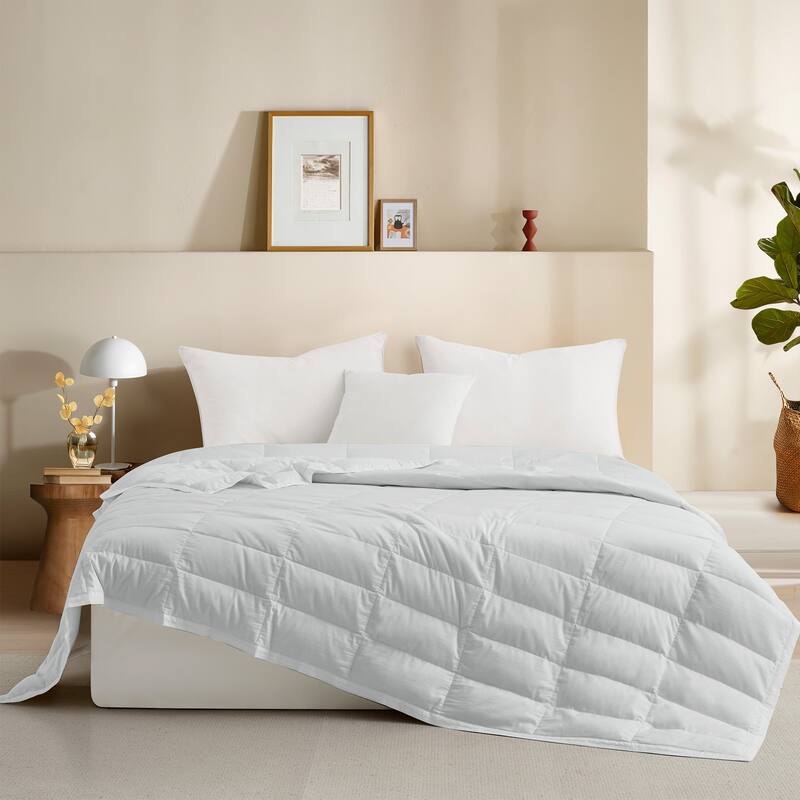 Lightweight Cooling Lyocell White Down Comforter, Tencel Oversized Blanket for Summer
