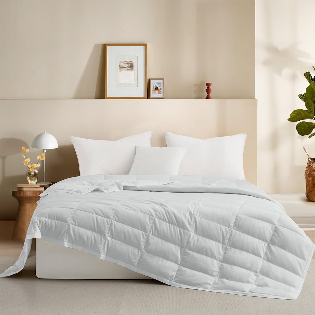 Lightweight Cooling Lyocell White Down Comforter, Tencel Oversized Blanket for Summer