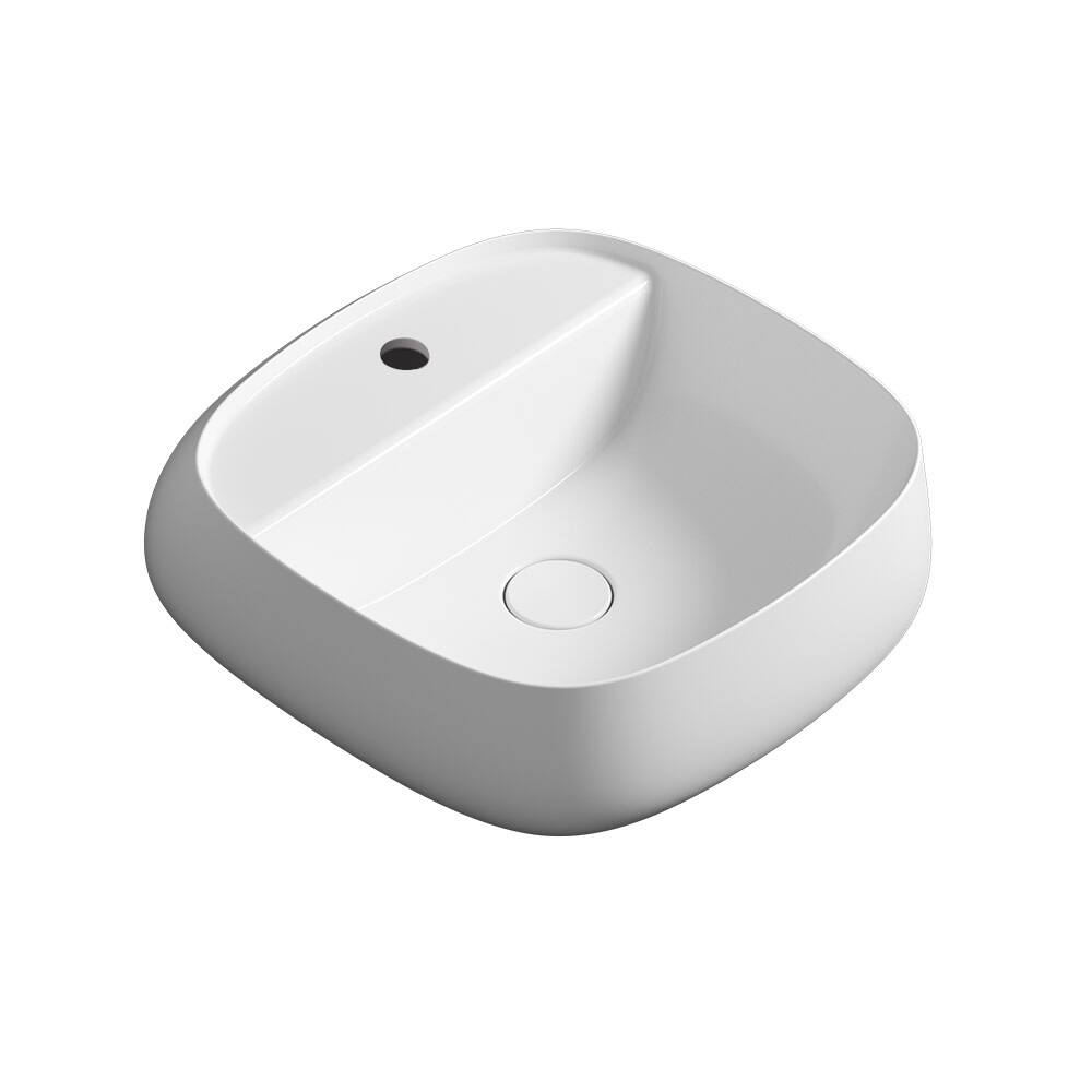 WS Bath Collections Seed 45.45.01 Seed 17-7/8" Square Ceramic Vessel /
