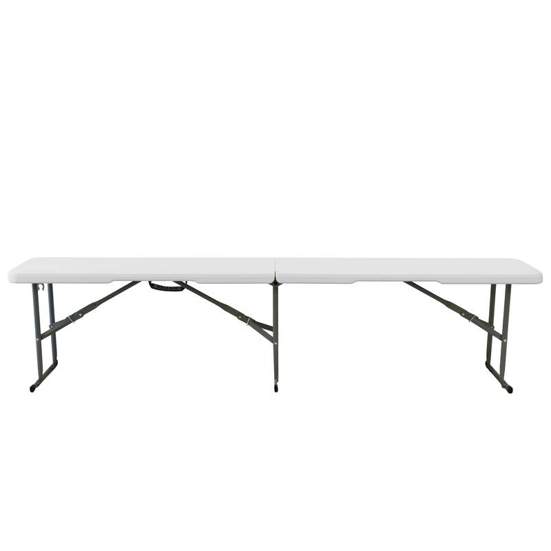 6 Foot Outdoor/Indoor Travel Plastic Folding Bench in White