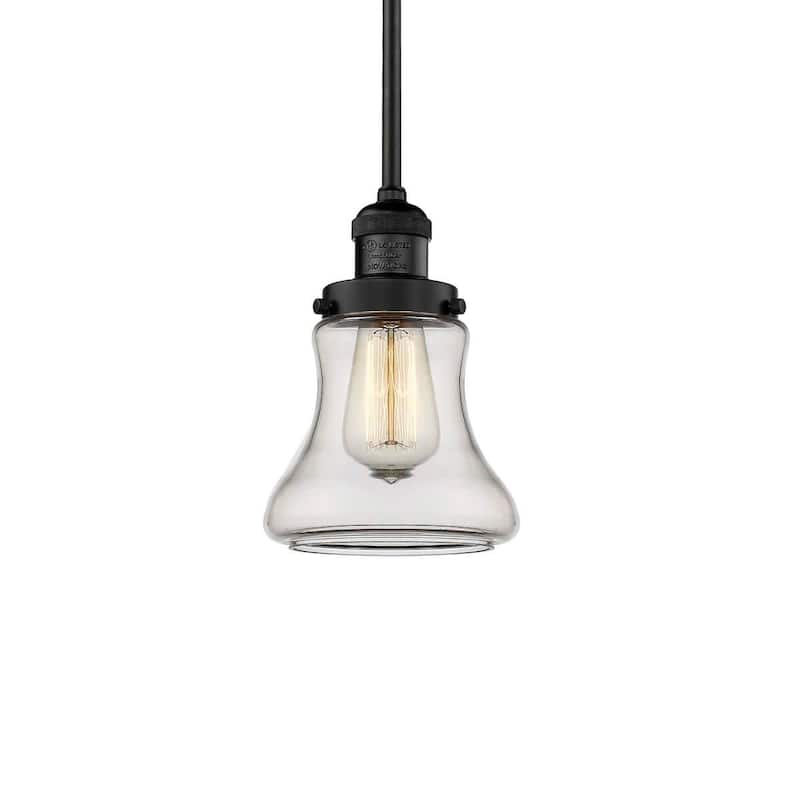 Innovations Lighting Bellmont 7" Wide Mini Pendant - Downrod - Matte Black / Clear