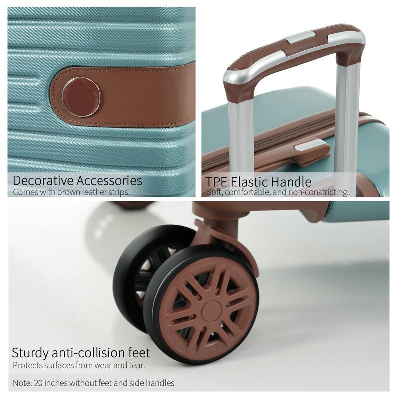 7 Pcs Hardshell Luggage Set w/TSA Lock, 360° Spinner Wheels, Lightweight Durable Travel