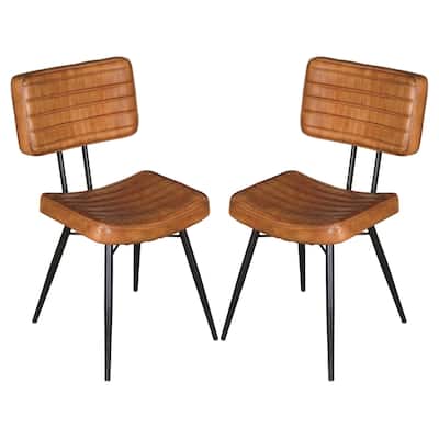 Metal Frame Tufted Side Chairs,Dining Chair (Set of 2)