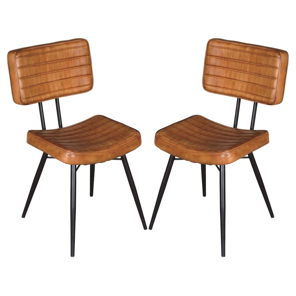 Metal Frame Tufted Side Chairs,Dining Chair (Set of 2)