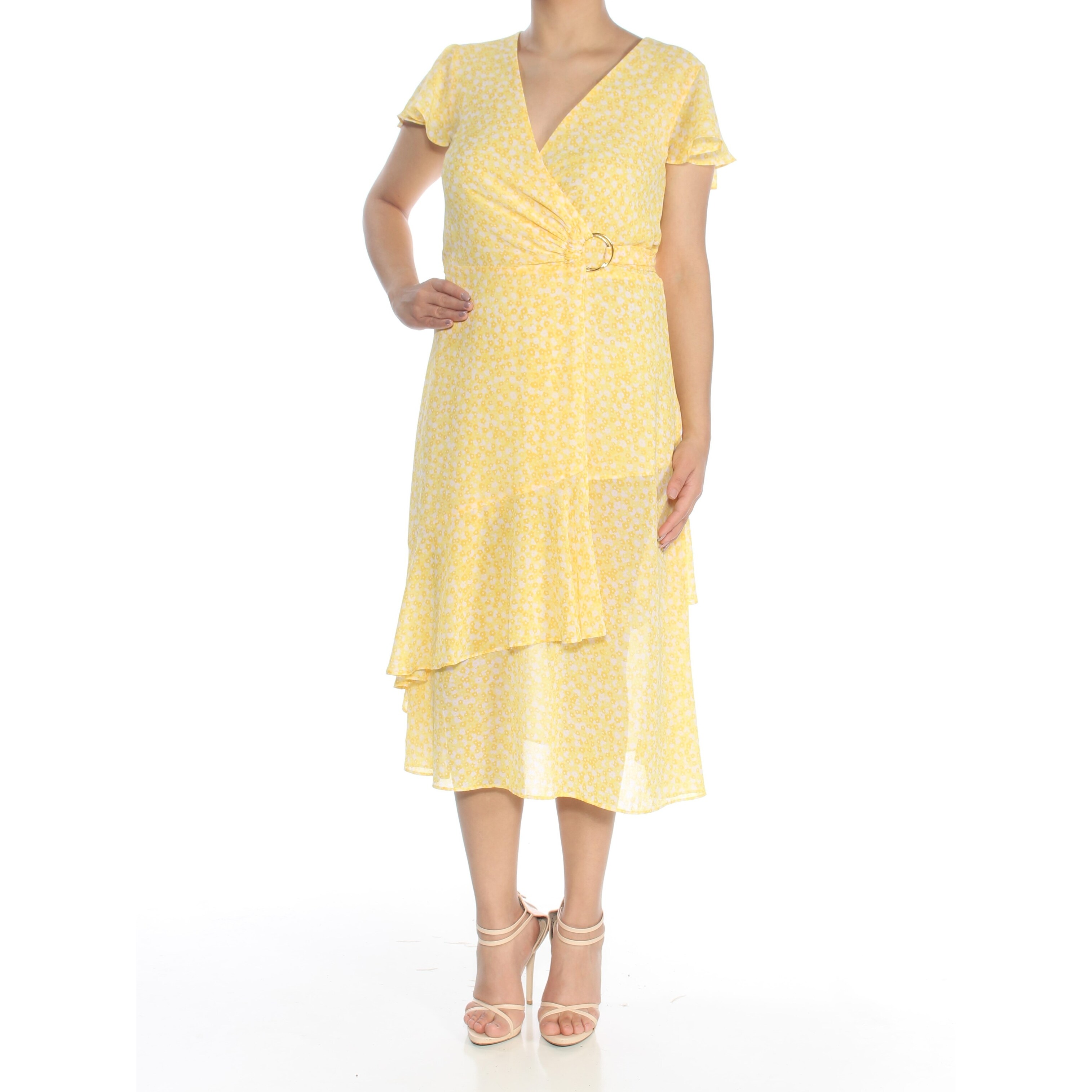 michael kors yellow floral dress