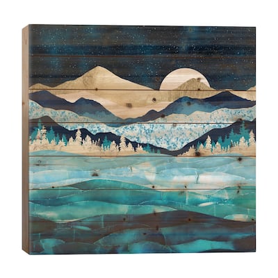 Midnight Ocean Print On Wood by SpaceFrog Designs - Multi-Color