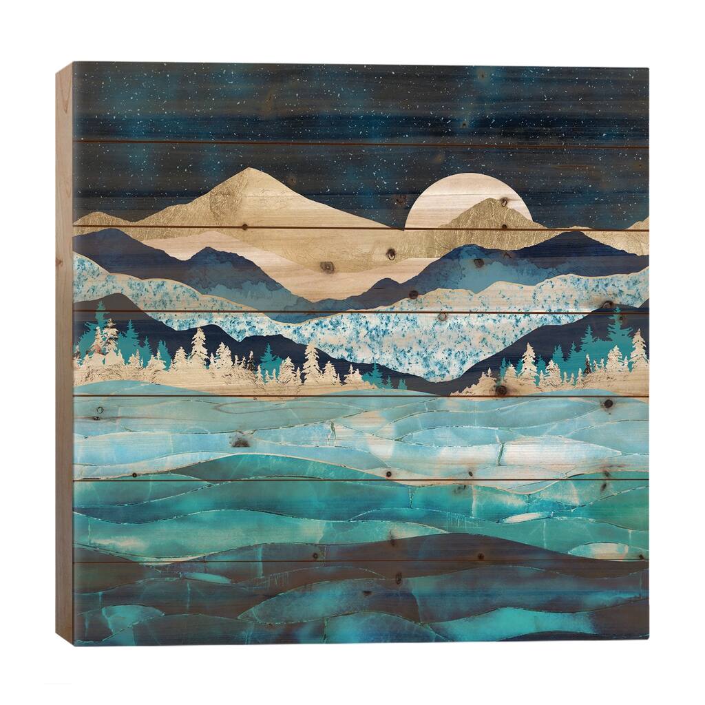Midnight Ocean Print On Wood by SpaceFrog Designs - Multi-Color