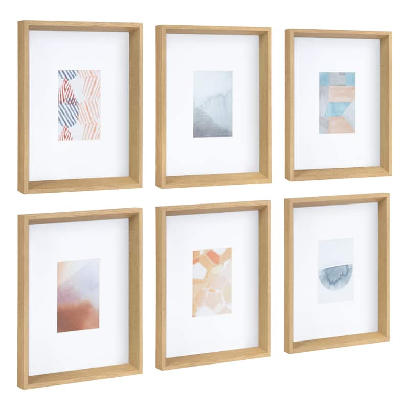 Kate and Laurel Calter 6 Piece Framed Black and White Print Art Set - 6-piece Set - 16 x 13 - Natural