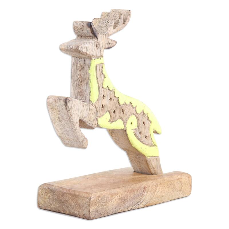 Novica Handmade Reindeer Dream Wood Sculpture