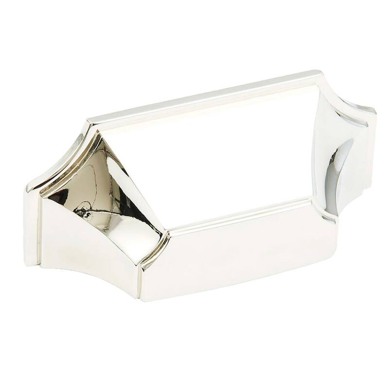Schaub and Company Empire 3" Center to Center Scalloped Shell - Polished Nickel