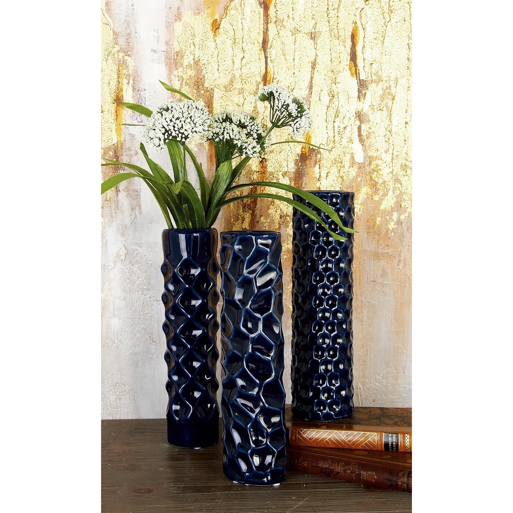 Tall blue vases deals