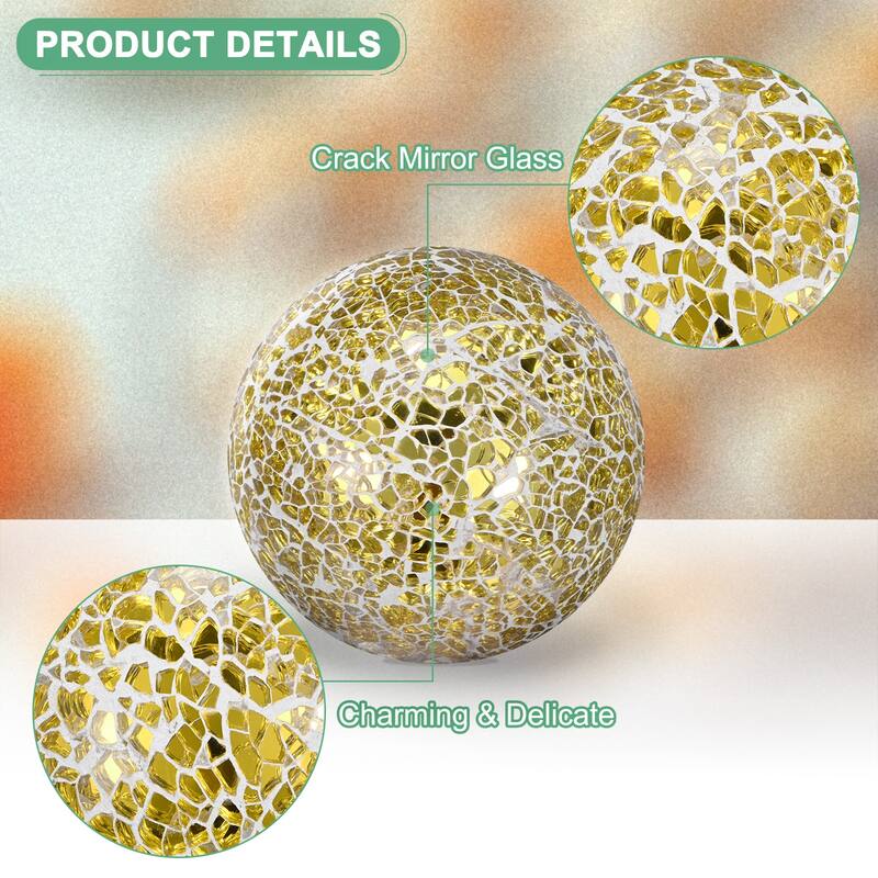 Decorative Ball for Bowls, Decorative Bowl Fillers - Gold - 4 Inch