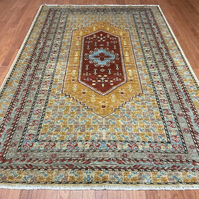 HERAT ORIENTAL Handmade Khotan Wool Rug - 6'1" x 9'6"