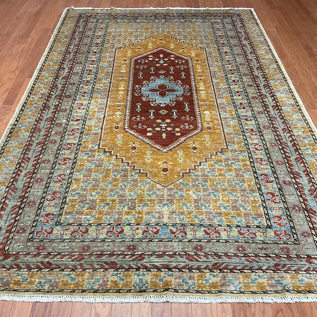 HERAT ORIENTAL Handmade Khotan Wool Rug - 6'1" x 9'6"