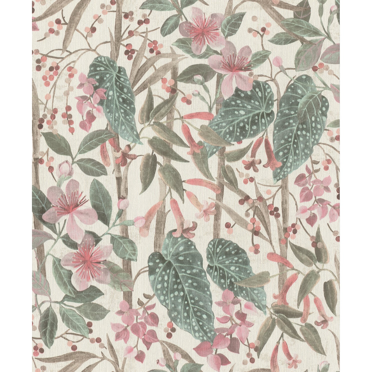 A-Street Prints Kalina Teal Floral Fruits Wallpaper