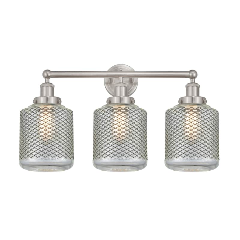 Innovations Lighting 616-3W-12-24 Stanton Vanity Stanton 3 Light 24" - Brushed Satin Nickel / Clear Crackle