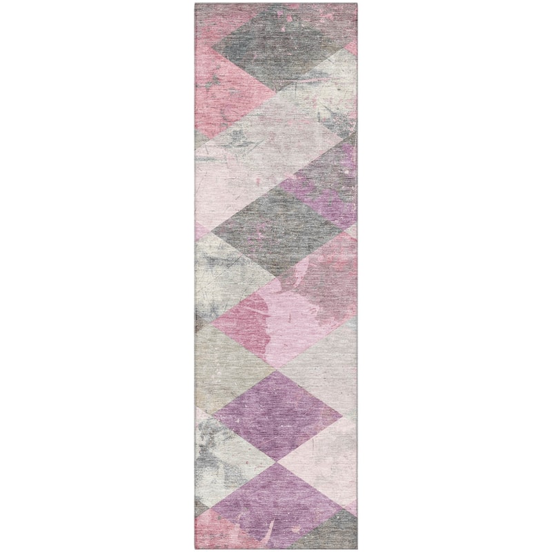 Premium Washable Super Soft Contemporary Diamonds Mayfield Rug