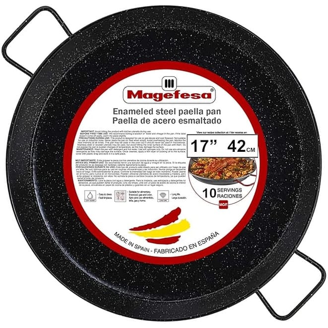 Magefesa Enameled Carbon Steel Paella Pan - 17 in / 42 cm