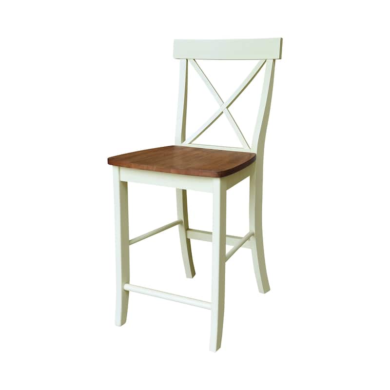 International Concepts Solid Wood X-Back Stool