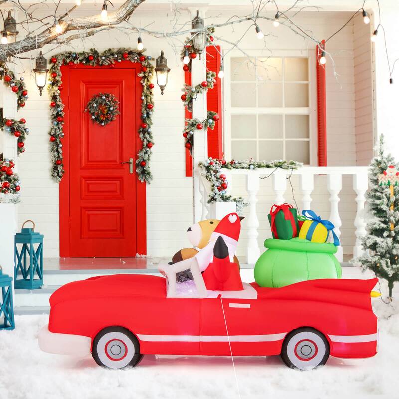 Costway 7.7 FT Long Christmas Inflatable Santa Claus and Reindeer - See Details