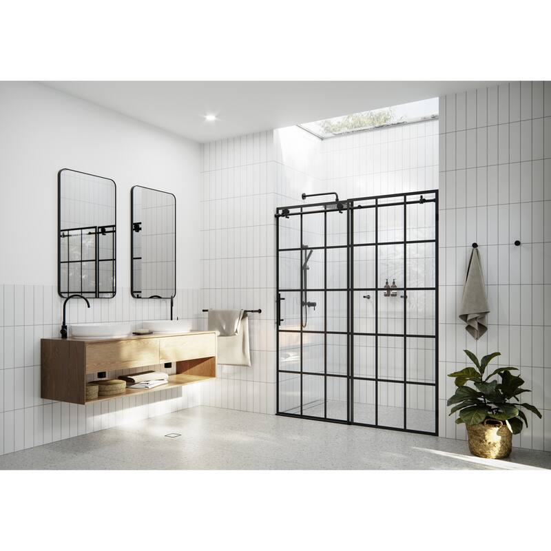 Esprit 44 in. - 48 in. x 78 in. French Monture Sliding Shower Door - 48 Inch - Left