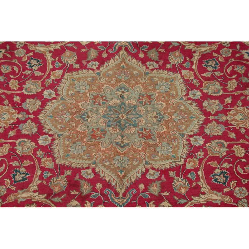 Tabriz Persian Vintage Rug Hand-Knotted Wool Carpet - 7'11"x 11'1"