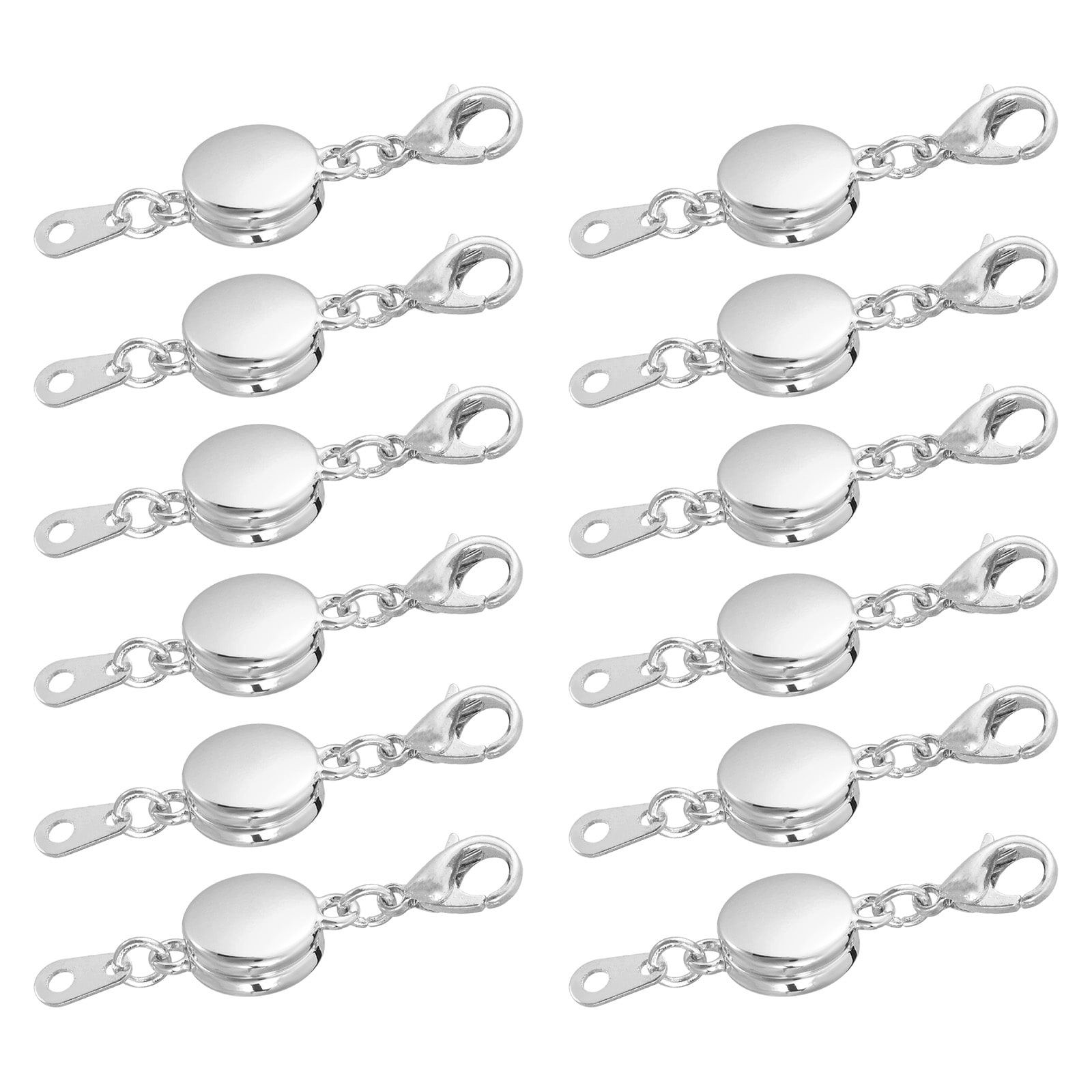 12Pcs Magnetic Jewelry Clasps Oblate Magnetic Locking Lobster