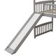 preview thumbnail 8 of 7, Twin Size Loft Bed with Slide, House-shaped Bed with Ladder, Pine Wooden Bed with Guardrails for Bedroom, Grey