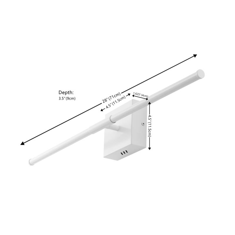 28" Dimmable Integrated LED Metal Wall Sconce, by JONATHAN Y