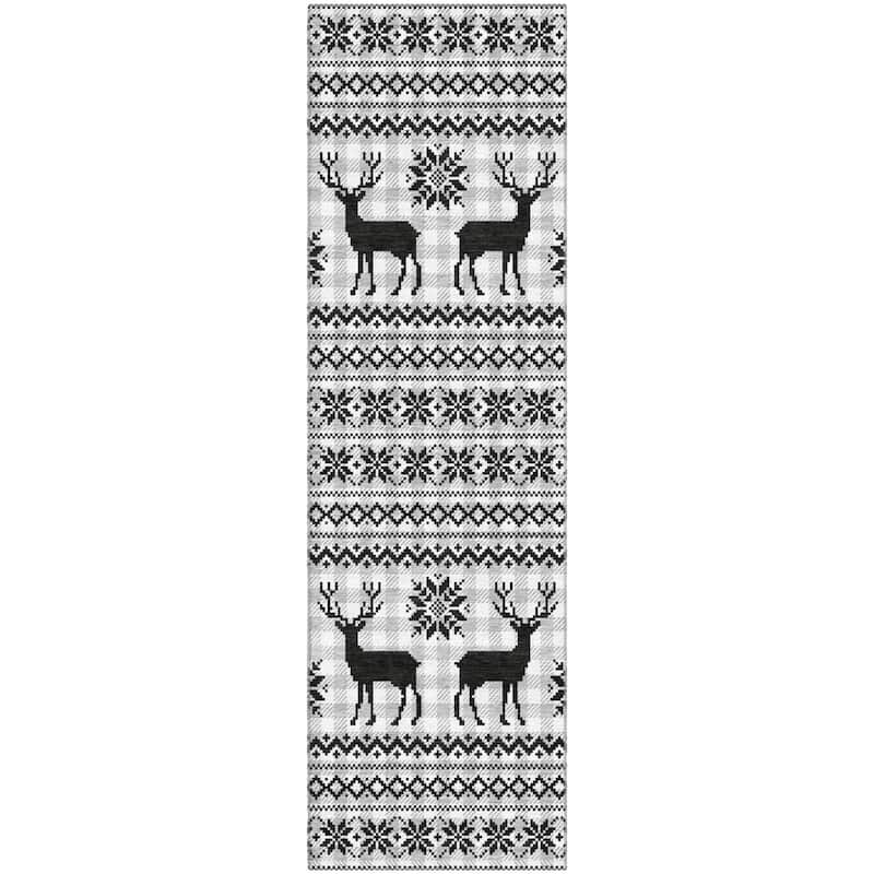 Premium Washable Super Soft Christmas Reindeer Mayfield Rug