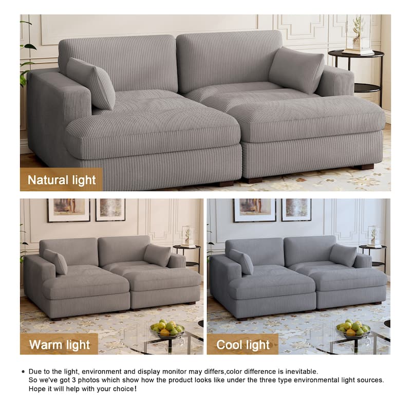 Modern Corduroy Modular Sectional Sofa Chaise Couch Bed