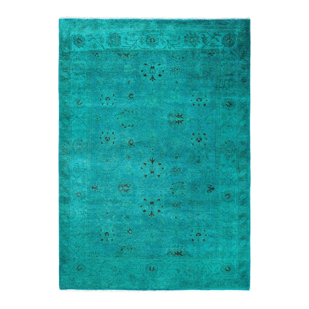 Fine Vibrance One-of-a-Kind Hand-Knotted Area Rug - Blue, 4' 1" x 6' 1" - 4' 1" x 6' 1"