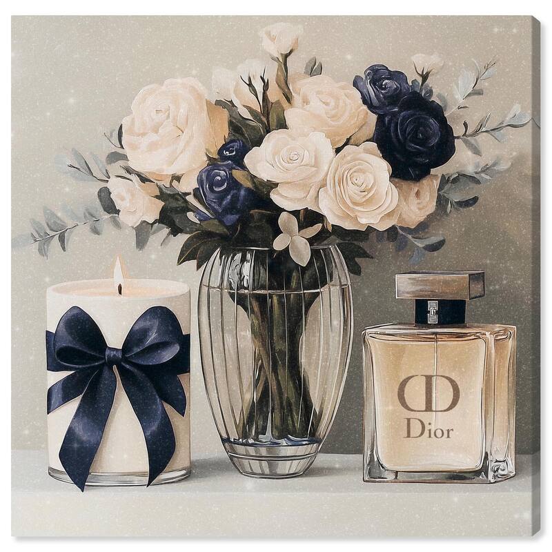 Ivory Perfume Flowers in Vase Canvas by Art Remedy, Gallery Wrapped - 20" x 20"