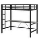 preview thumbnail 14 of 64, Metal Gaming Loft Bed Frame with LED Light USB Charge Station