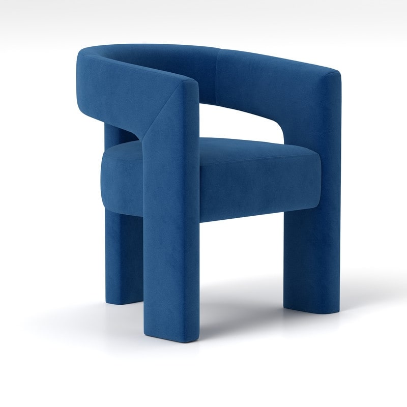 SEYNAR Modern Glam Velvet Upholstered Dining Chair, Open-Back Accent Chair Set of 4